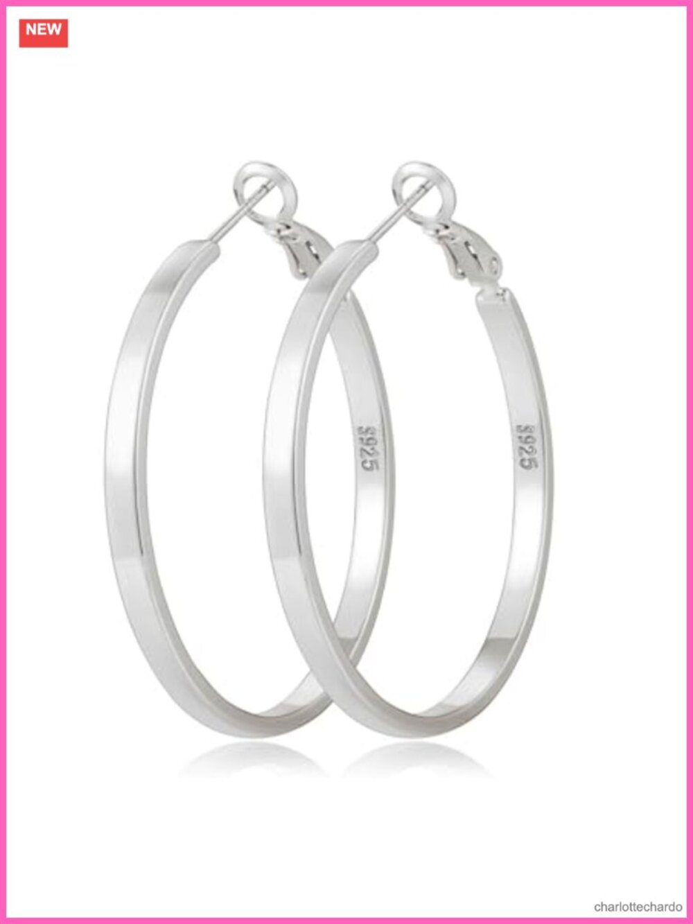 925 Sterling Silver Hoop Earrings for Women Lightweight Hypoallergenic Latch